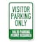 Signmission Parking Area Sign Visitors Parking Only Heavy-Gauge Aluminum Sign, 12" x 18", A-1218-23470 A-1218-23470 - alternate 1